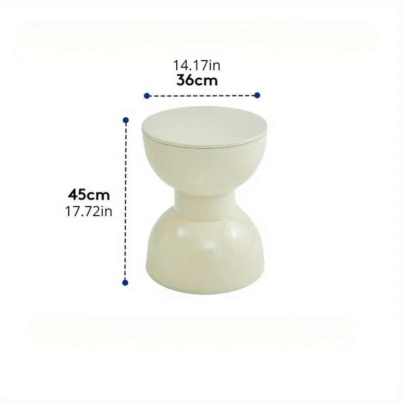 Arc-Shaped Low Side Table – Compact Plastic Accent for Living Room and Hall