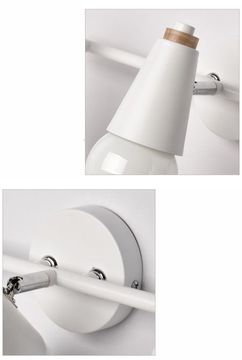 Iron & Wood Sconce with Two Sockets for Bedroom Hallway Above Bed Mirror Vanity Task Lighting E27 Compatible 7.5 in W