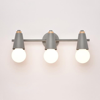 Iron & Wood Sconce with Two Sockets for Bedroom Hallway Above Bed Mirror Vanity Task Lighting E27 Compatible 7.5 in W