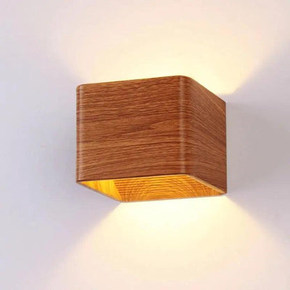 Hardwired Bedroom Sconce with Wood-Look Finish – Modern Scandinavian Ambient Lighting Fixture for Master Suite, Guest Room & Hallway