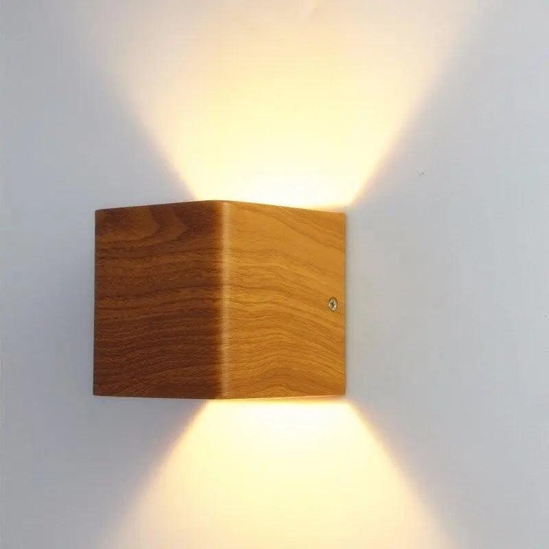 Hardwired Bedroom Sconce with Wood-Look Finish – Modern Scandinavian Ambient Lighting Fixture for Master Suite, Guest Room & Hallway