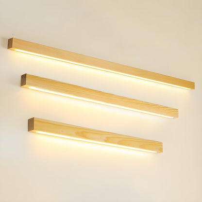 Linear Wood Wall Sconce with Integrated LED – Modern Slim Profile Light for Hallways, Bathrooms, Bedrooms