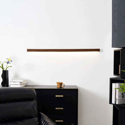 Linear Wood Wall Sconce with Integrated LED – Modern Slim Profile Light for Hallways, Bathrooms, Bedrooms