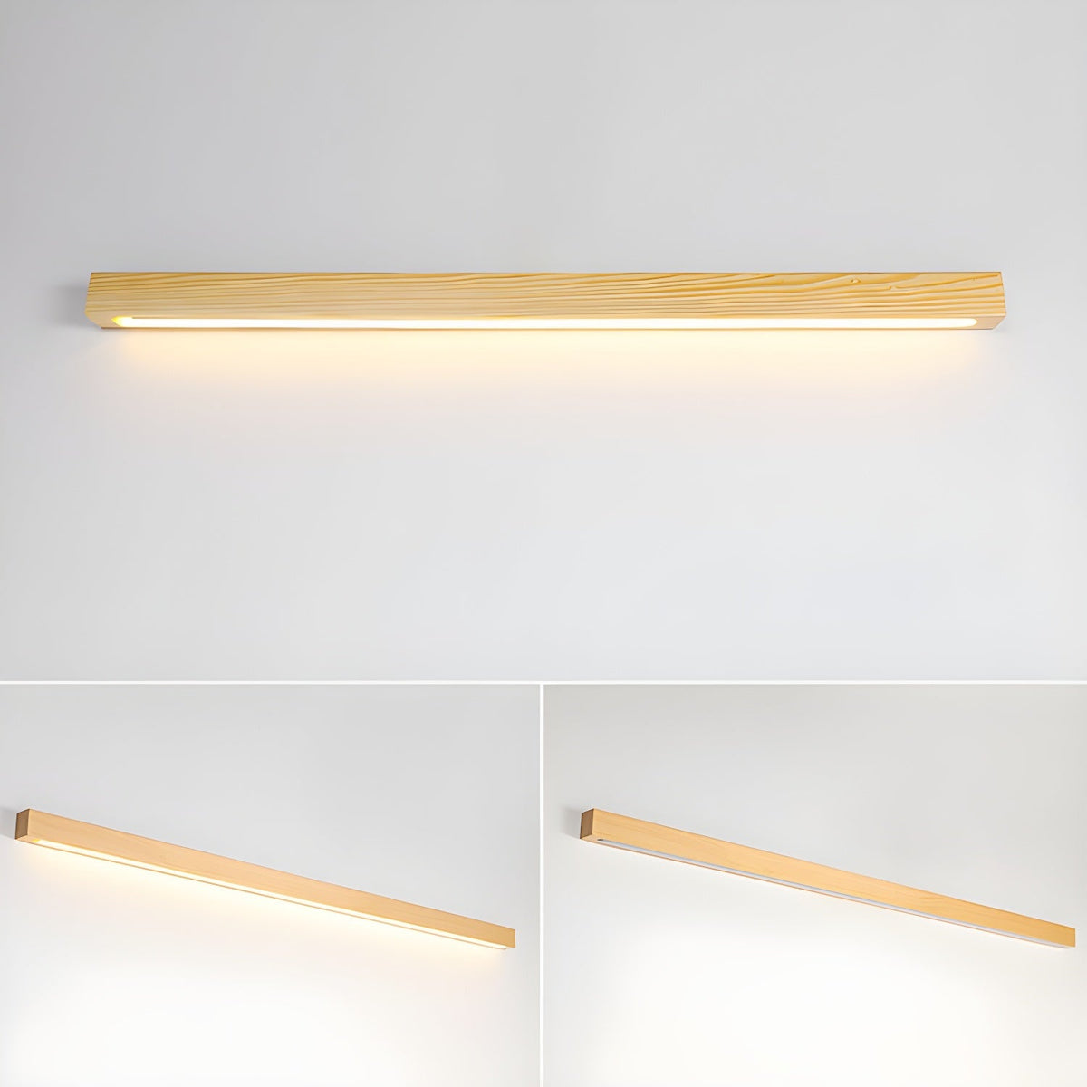 Wood Vanity Sconce 12W LED Integrated Fixture for Bathroom Mirror Hallway Entryway Indoor Low-Profile Contemporary Lighting Matte Acrylic Di