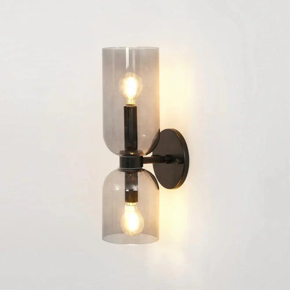Modern Iron & Glass Double-Light Fixture for Hallway Bedroom Entryway Ambient Lighting Dimmable E14 Socket 14 in Height 6 in Depth