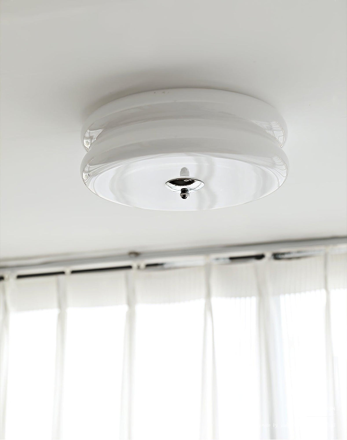 Flush Mount LED Ceiling Light Fixture with Frosted Glass Shade Gold Chrome Metal for Bedroom Living Room Dining Room Hallway Entryway Tradit
