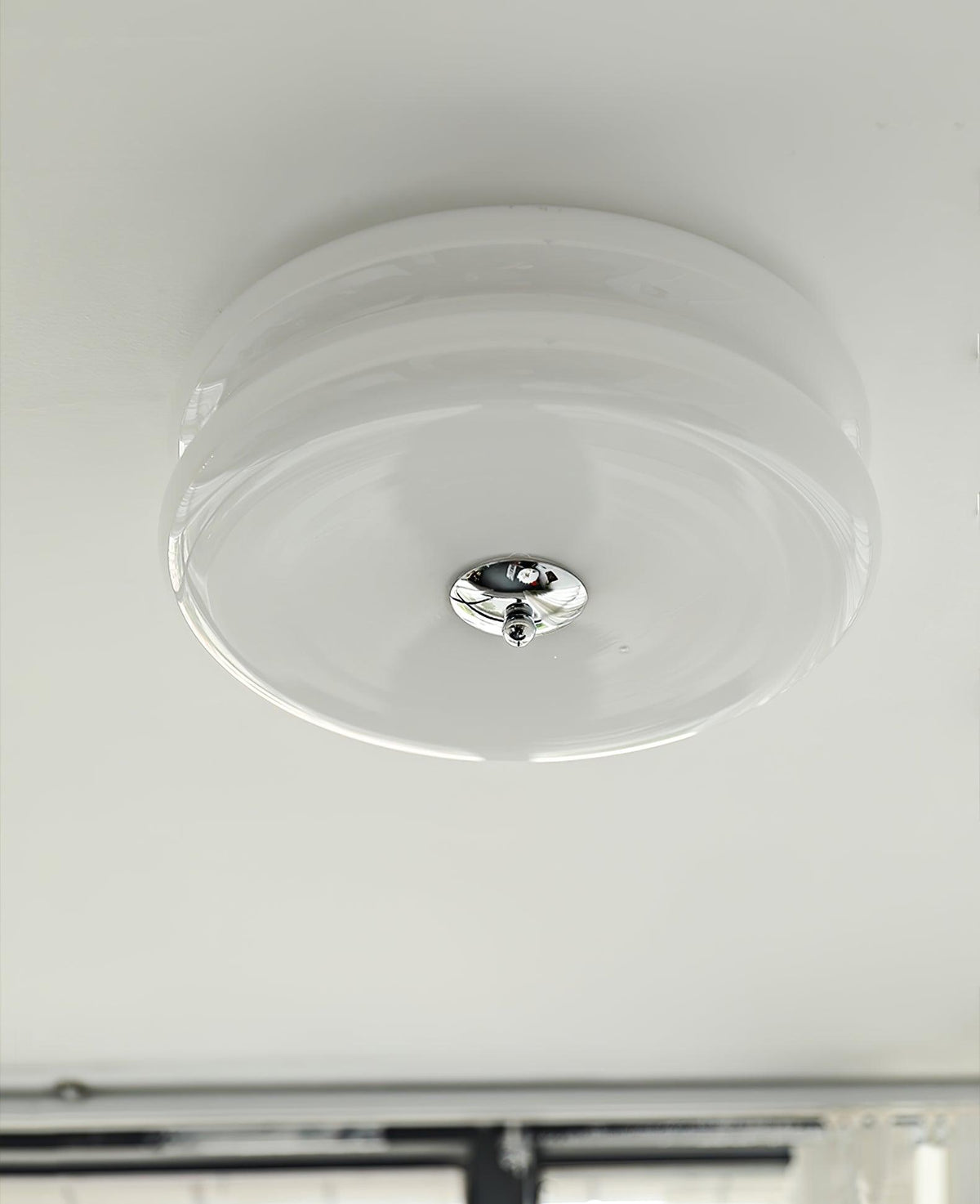 Flush Mount LED Fixture Glass Metal 13-Inch Geometric Design Warm Ambient Light for Entryway Bedroom Dining Space Low Profile Installation