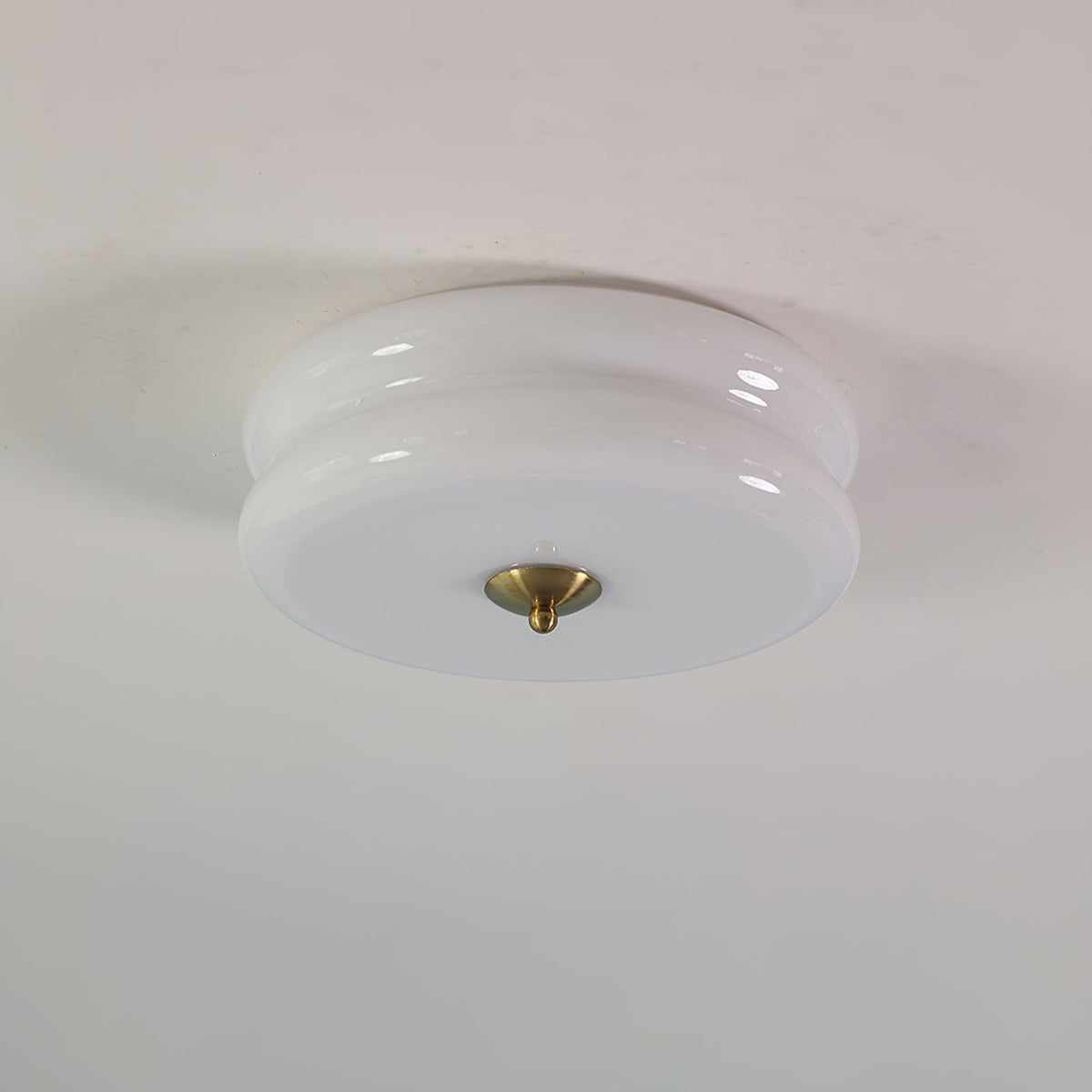 Flush Mount LED Ceiling Light Fixture with Frosted Glass Shade Gold Chrome Metal for Bedroom Living Room Dining Room Hallway Entryway Tradit