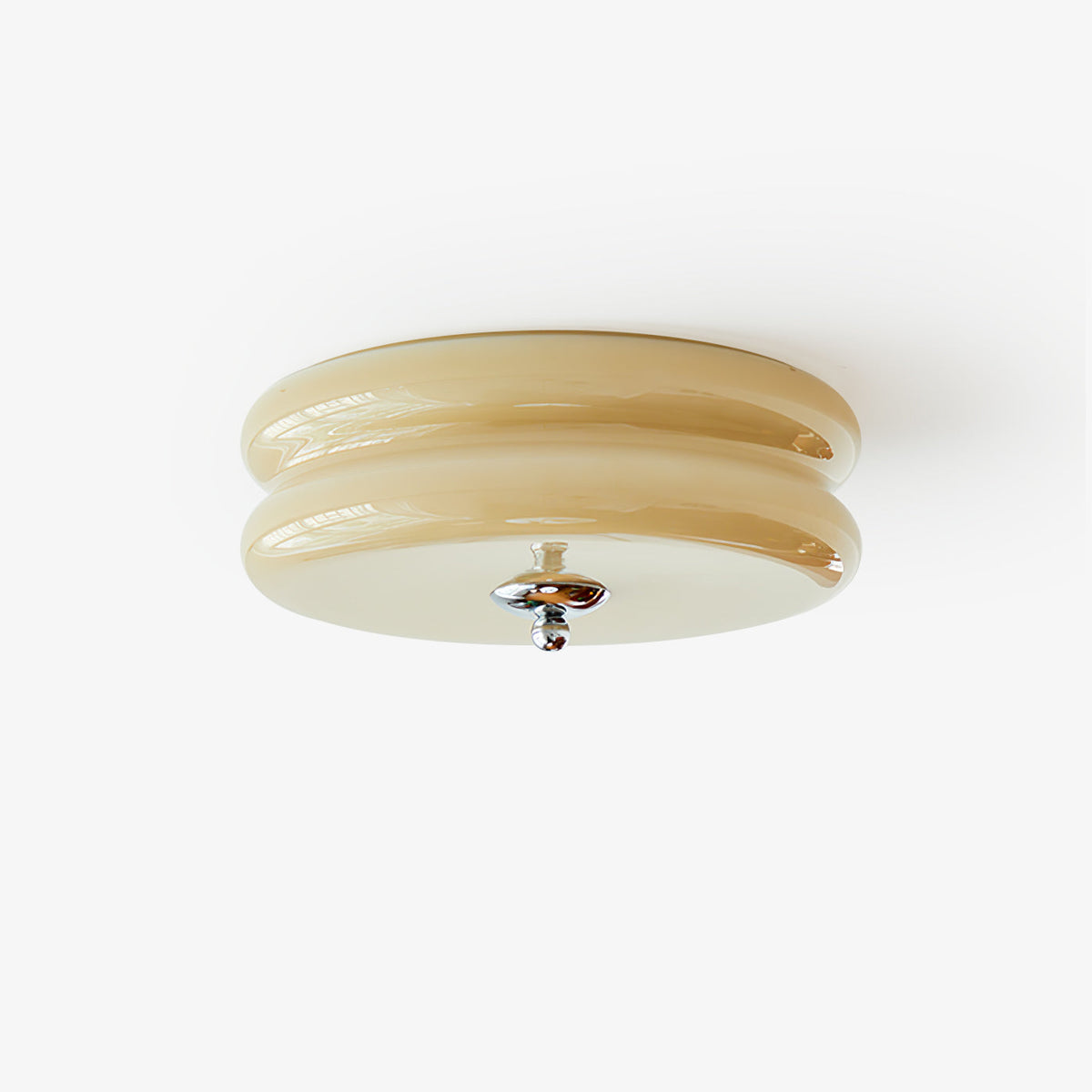 Flush Mount LED Ceiling Light Fixture with Frosted Glass Shade Gold Chrome Metal for Bedroom Living Room Dining Room Hallway Entryway Tradit