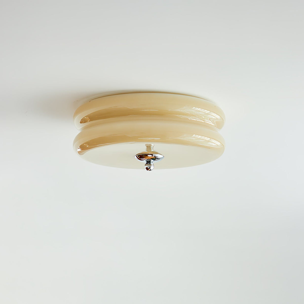 Flush Mount LED Ceiling Light Fixture with Frosted Glass Shade Gold Chrome Metal for Bedroom Living Room Dining Room Hallway Entryway Tradit