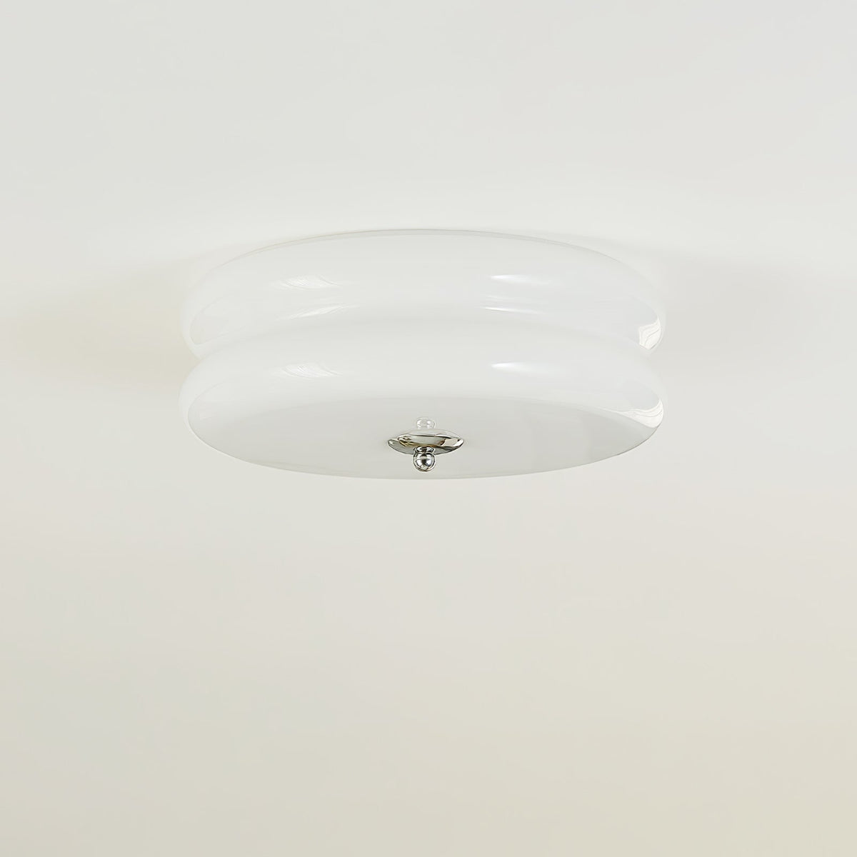 Flush Mount LED Ceiling Light Fixture with Frosted Glass Shade Gold Chrome Metal for Bedroom Living Room Dining Room Hallway Entryway Tradit