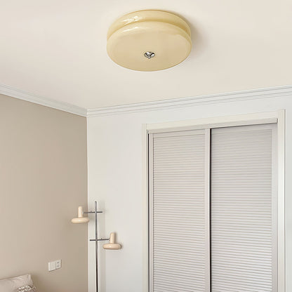 Flush Mount LED Ceiling Light Fixture with Frosted Glass Shade Gold Chrome Metal for Bedroom Living Room Dining Room Hallway Entryway Tradit