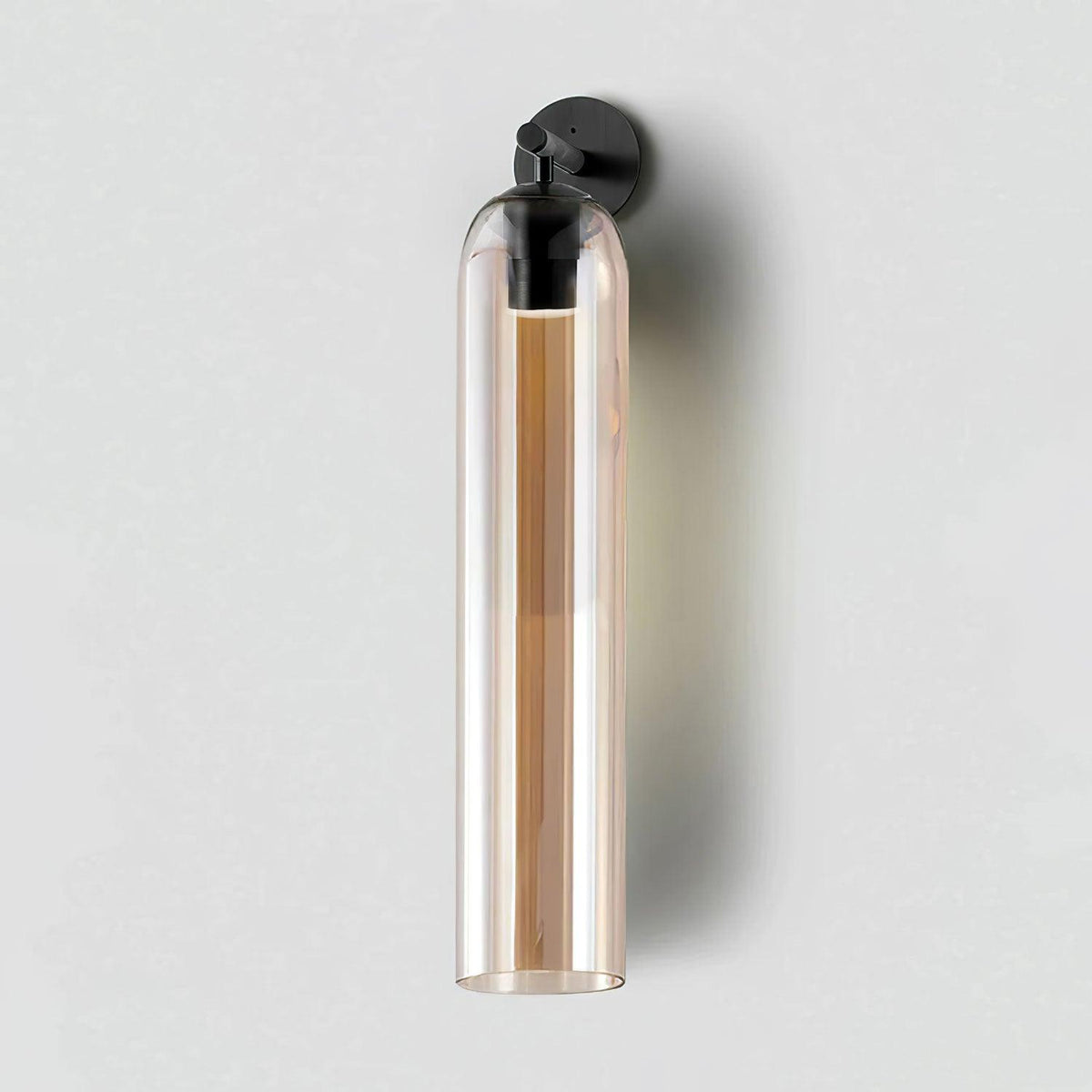 Cylindrical Glass Wall Sconce 19 Inch Vertical Light Fixture for Living Room Bedroom Hallway Ambient Lighting Up or Down Mount Gold Black Ni