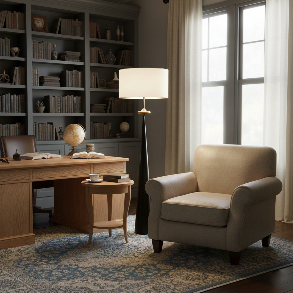 Standing Lamp Wooden Base 65 in Tall White Fabric Shade Mid-Century Uplight for Living Room Bedroom Reading Corner Dimmable E26 Socket Moder