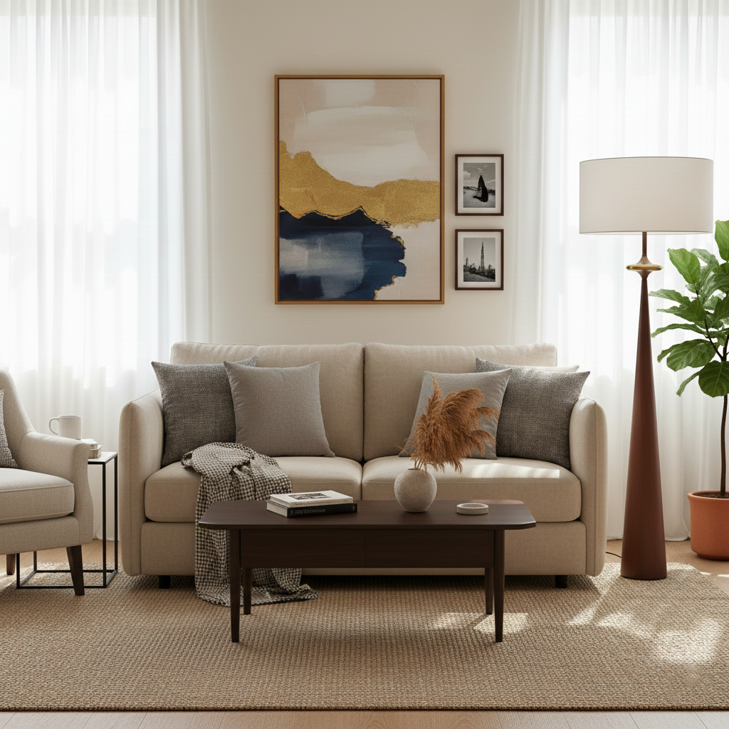Standing Lamp Wooden Base 65 in Tall White Fabric Shade Mid-Century Uplight for Living Room Bedroom Reading Corner Dimmable E26 Socket Moder