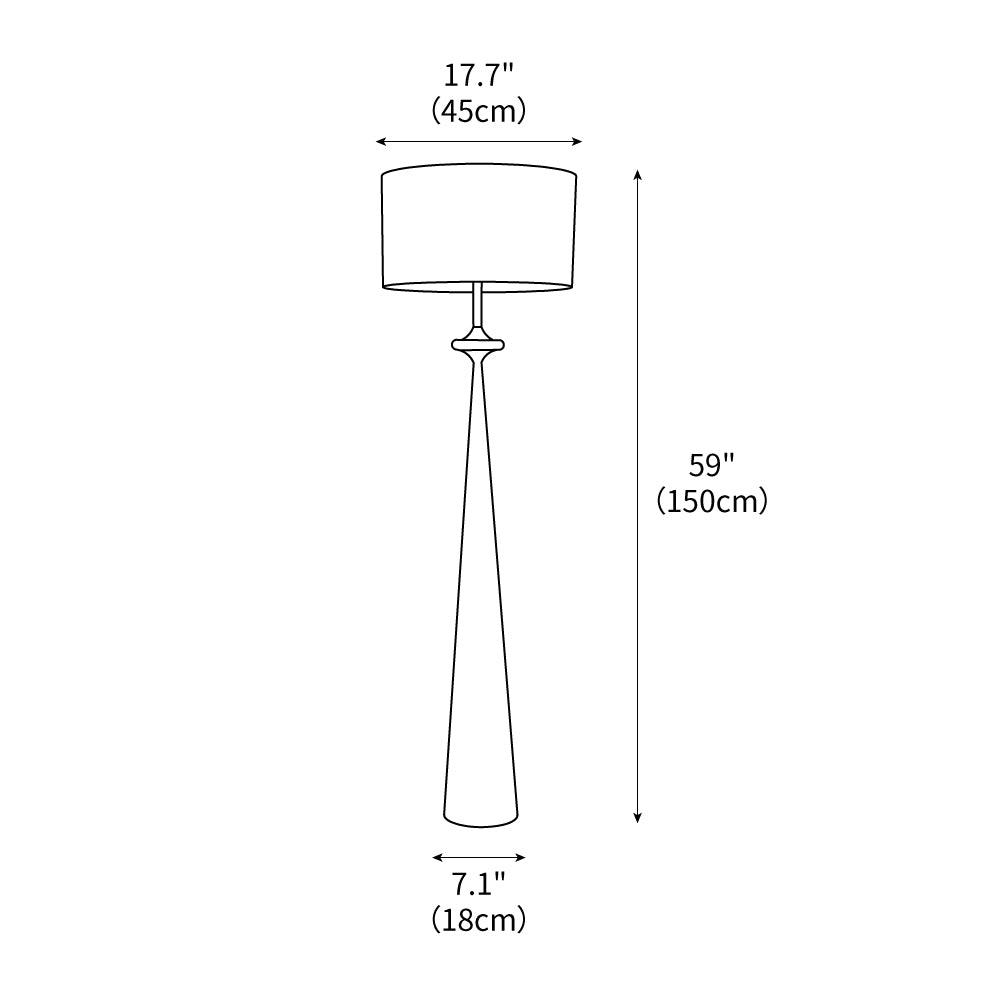 Standing Lamp Wooden Base 65 in Tall White Fabric Shade Mid-Century Uplight for Living Room Bedroom Reading Corner Dimmable E26 Socket Moder