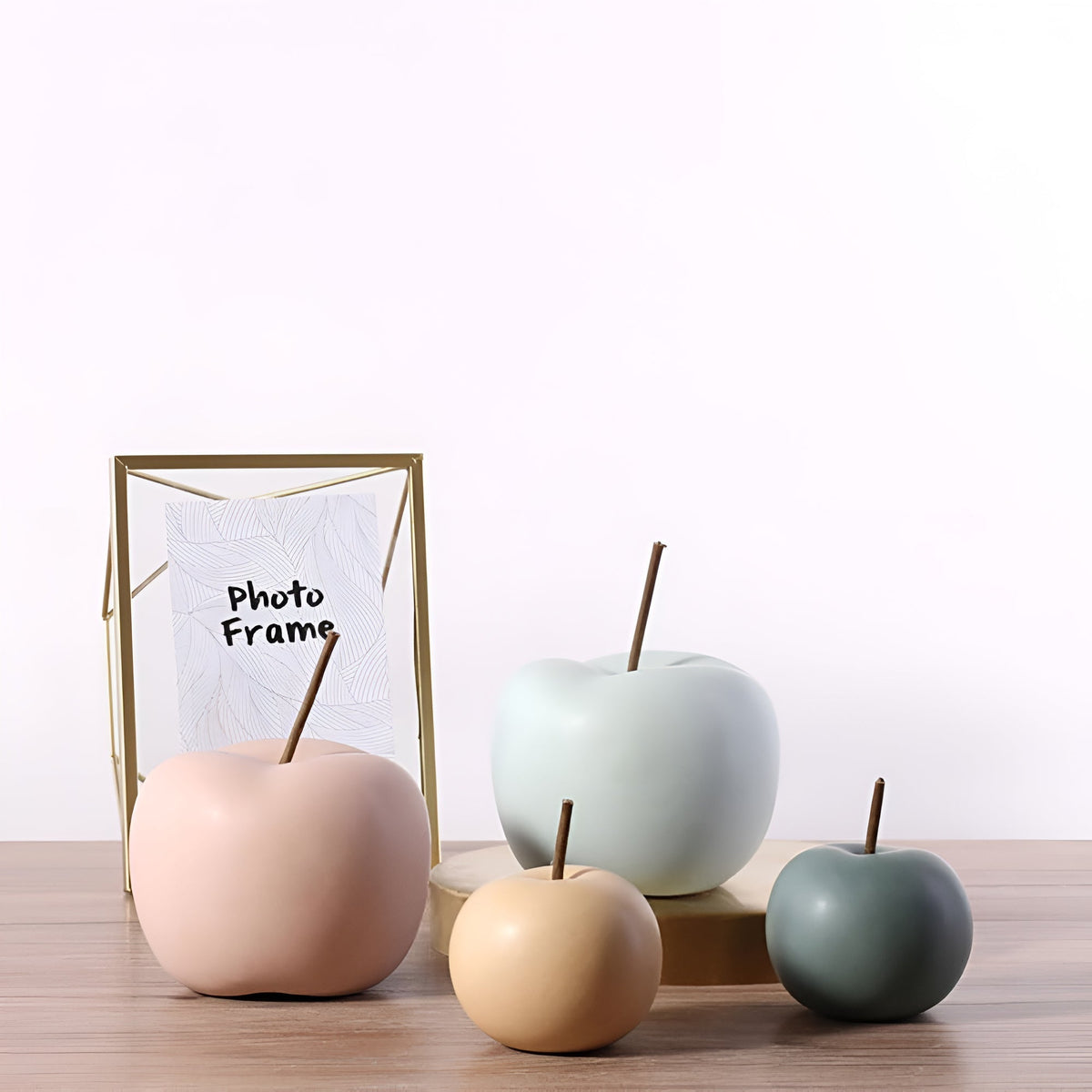 Artis Apple Ornament - Handcrafted Ceramic, Pastel Hues