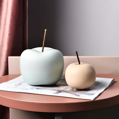 Artis Apple Ornament - Handcrafted Ceramic, Pastel Hues