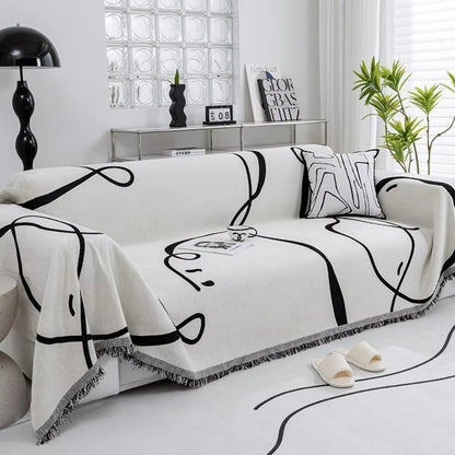 Moderna Sofa Cover - Reversible Chenille, Abstract modern Design