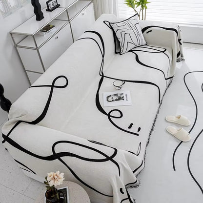 Moderna Sofa Cover - Reversible Chenille, Abstract modern Design