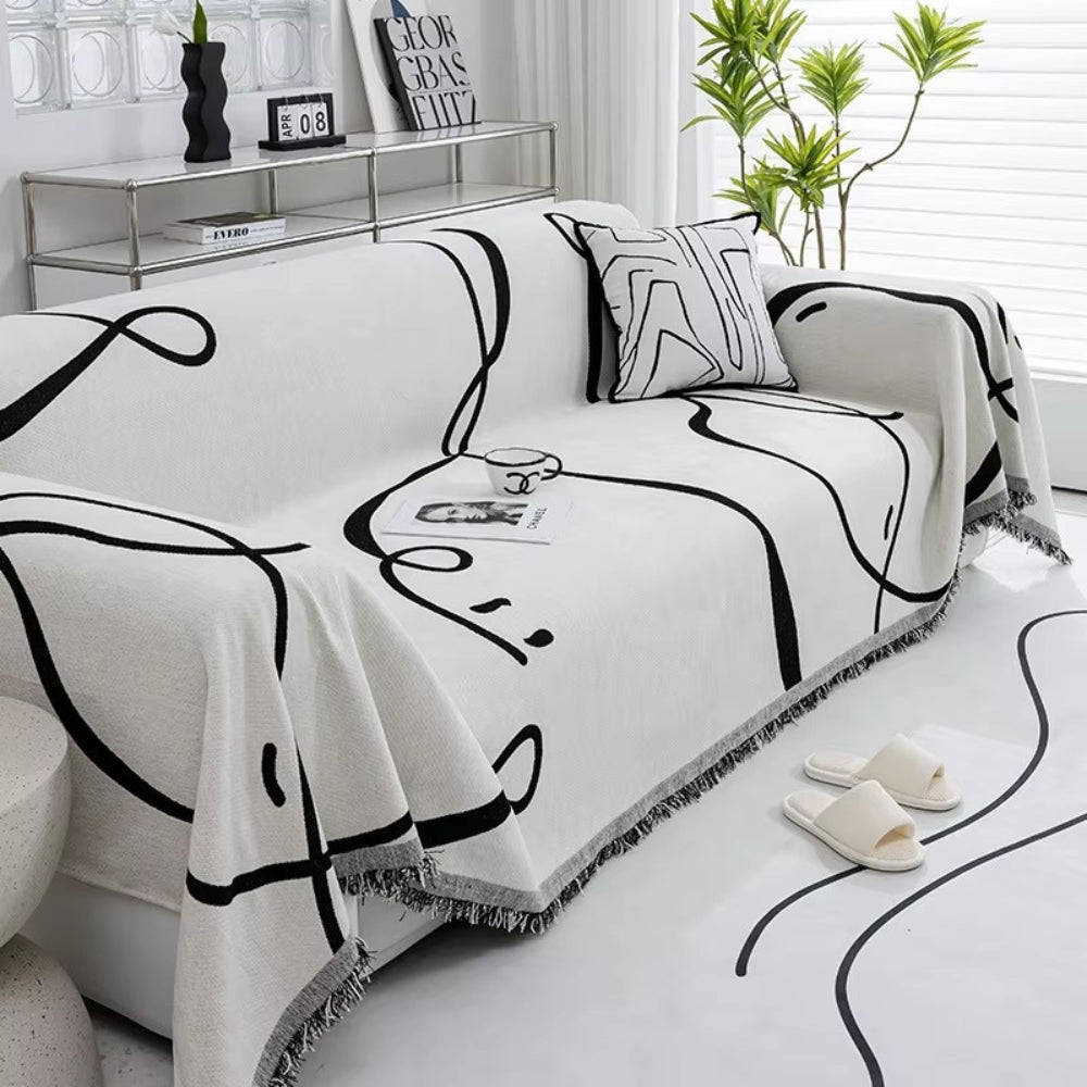 Moderna Sofa Cover - Reversible Chenille, Abstract modern Design
