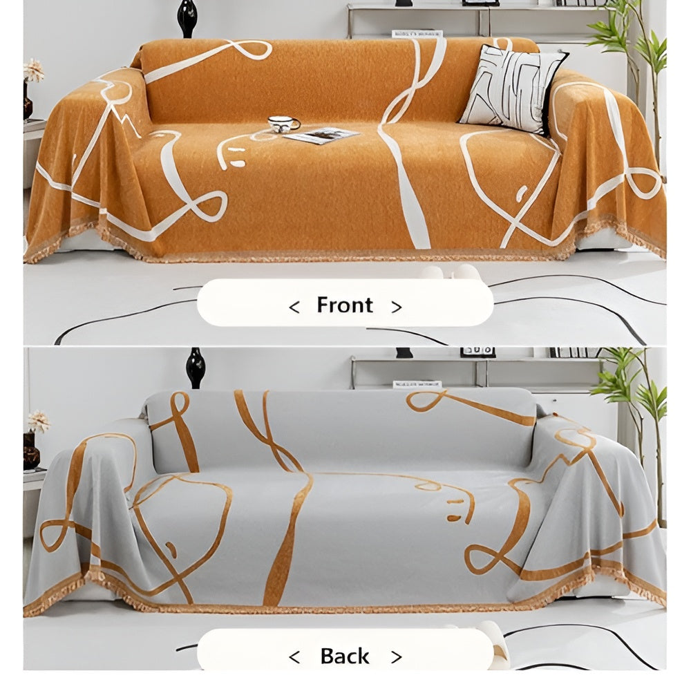 Moderna Sofa Cover - Reversible Chenille, Abstract modern Design