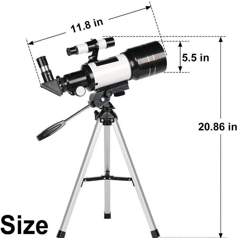 Télescope astronomique | Réfracteur 70 mm avec trépied réglable et adaptateur pour smartphone | Parfait pour l'observation des étoiles et les enfants