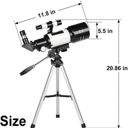 Télescope astronomique | Réfracteur 70 mm avec trépied réglable et adaptateur pour smartphone | Parfait pour l'observation des étoiles et les enfants