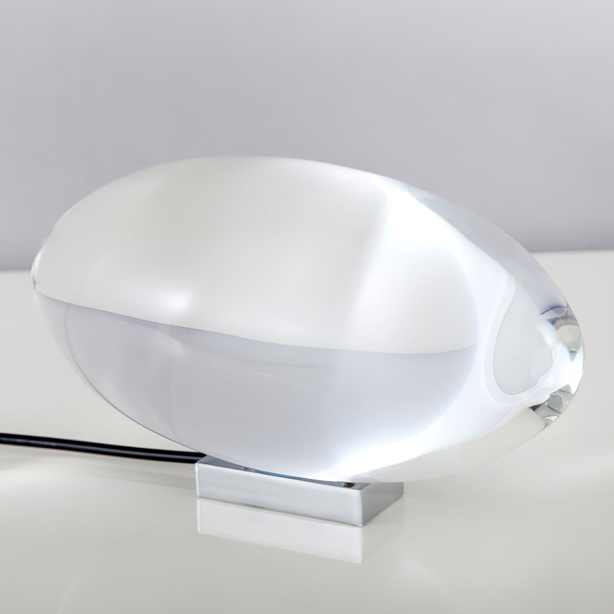 Chrome Crystal Glass Bedside Lamp with Color-Changing LED Light for Nightstand Bedroom Modern Ambient Lighting Desk Accent