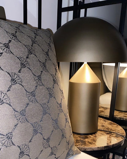 Metal Architectural Accent Lamp 14 in Sculptural Shape Soft Glow Nightstand Light Bedroom Side Table Decor Modern Minimal Home Office