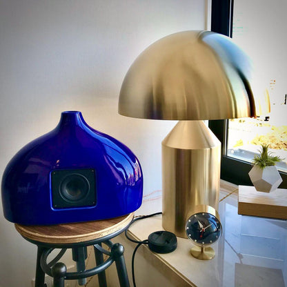 Metal Architectural Accent Lamp 14 in Sculptural Shape Soft Glow Nightstand Light Bedroom Side Table Decor Modern Minimal Home Office