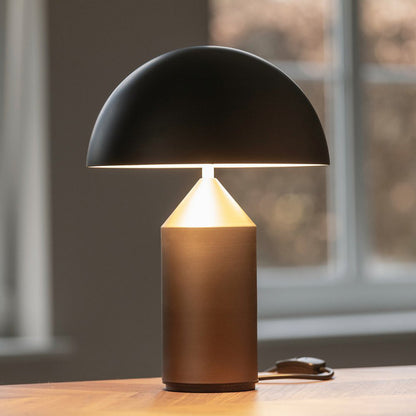 Metal Architectural Accent Lamp 14 in Sculptural Shape Soft Glow Nightstand Light Bedroom Side Table Decor Modern Minimal Home Office