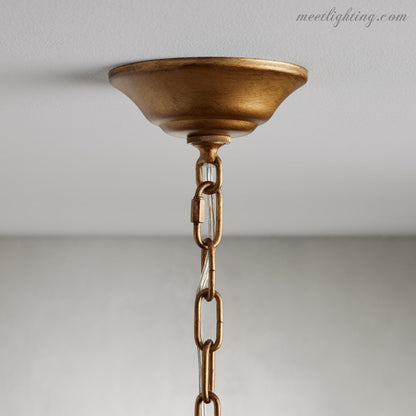 12-Light Hanging Fixture with Stacked Glass Beads in 3 Finishes – Grand Foyer Lighting for High Ceilings