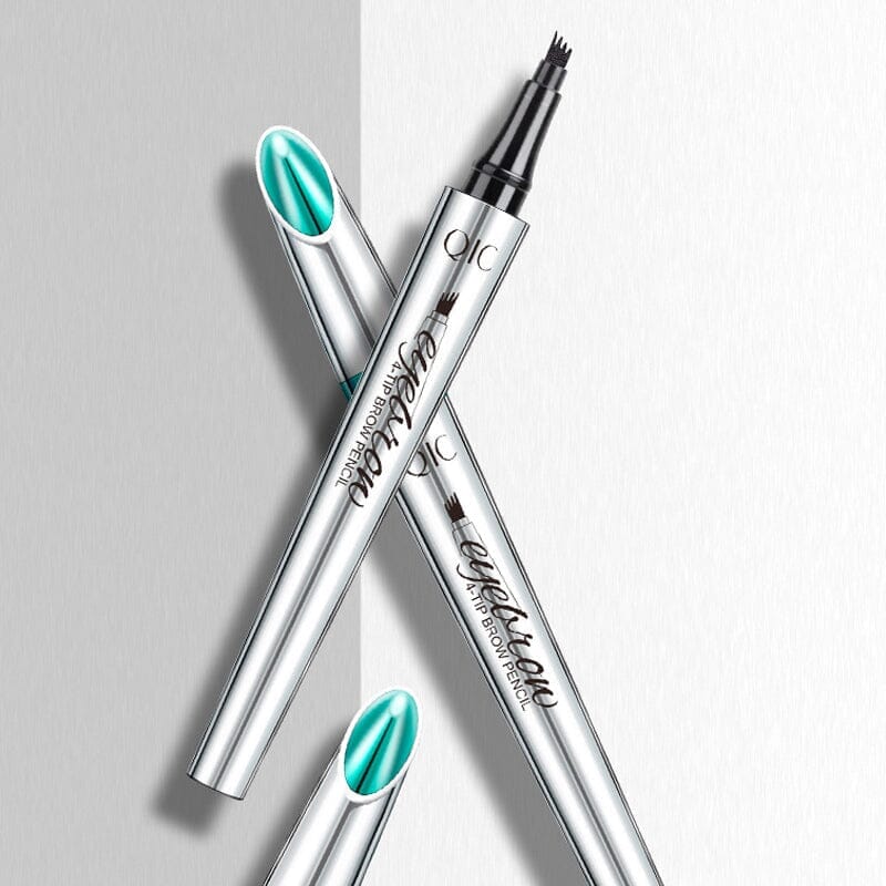 Four-Tip Eyebrow Pen Hair-Like Strokes Smudge-Proof Long-Wear Natural Brow Definer Tool for Sparse Thin Patchy Brows Women Daily Makeup