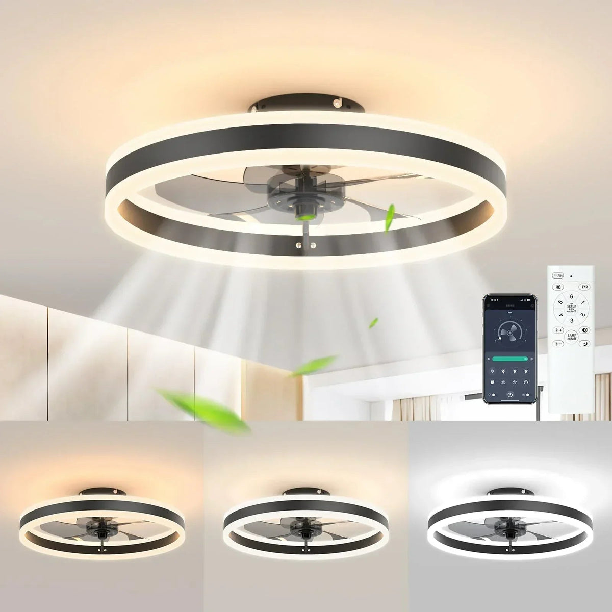 Aura | Modern Ceiling Fan Light with Whisper-Quiet Motor | Stylish Illumination for Comfort