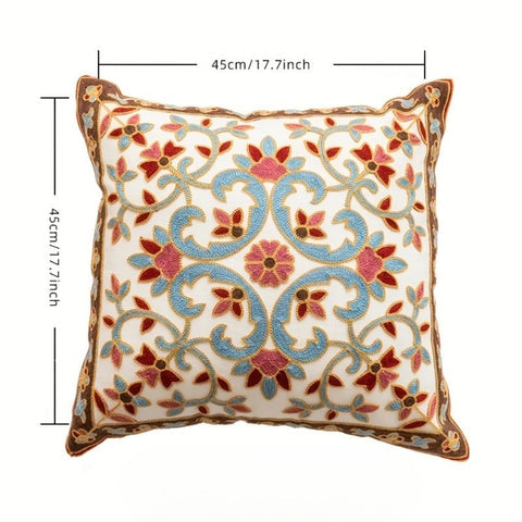 Aureus Sofa Cushion Covers - Embroidered Microfiber, 18x18