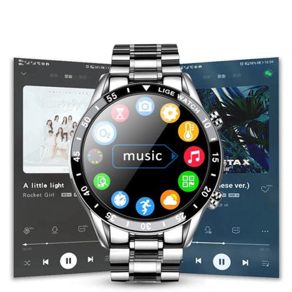 Stainless Steel Smartwatch AMOLED Touchscreen 4G LTE Cellular Connectivity Heart Rate Monitor Fitness Tracker Waterproof Wearable Tech for