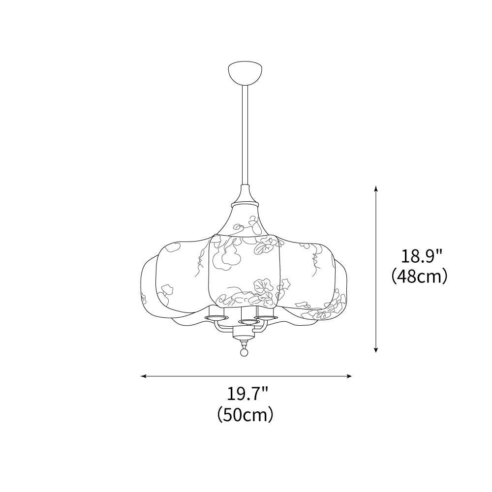 Layered Wood Hanging Light Fixture Adjustable Height Ceiling Lamp 20-24 Inches Multi-Material Dining Room Living Room Bedroom