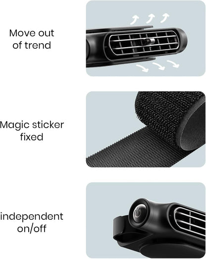 AutoBreeze | USB Car Cooling Fan with 3 Adjustable Speeds | Bladeless Design for Safe Airflow