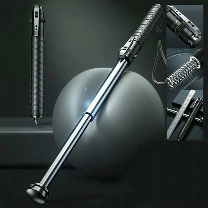 Telescoping Walking Stick with Push-Button Deploy | Lightweight Aluminum Hiking Staff for Trails & Travel | Compact Collapsible Trekking