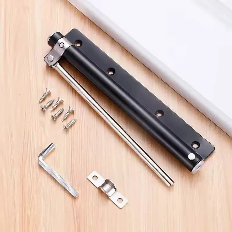 Hydraulic Door Closer for Interior Doors 7.3 Inch Silver & Black Adjustable Close Speed Left Right Mount Home Office Bedroom Hallway
