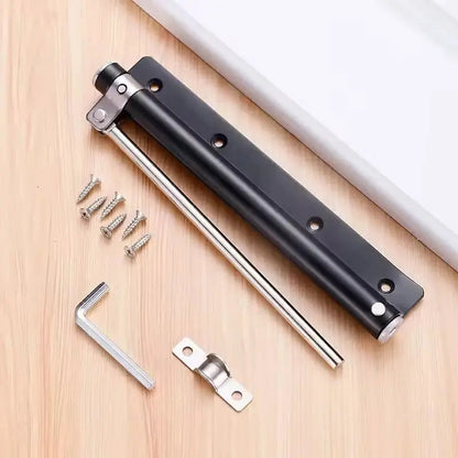 Hydraulic Door Closer for Interior Doors 7.3 Inch Silver & Black Adjustable Close Speed Left Right Mount Home Office Bedroom Hallway