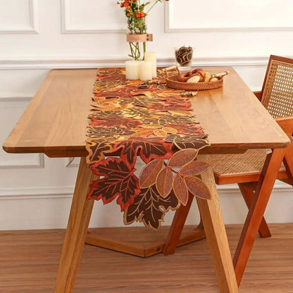 AureliaTable - Autumn Leaves Embroidered Table Runner