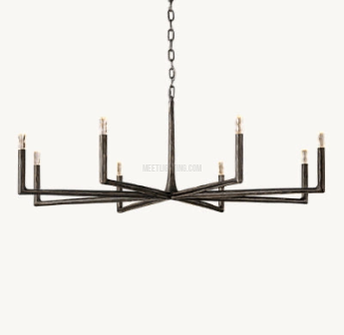 Handcrafted Metal Circle Chandelier Statement Lighting for Dining Room & Foyer 36-72 Inch