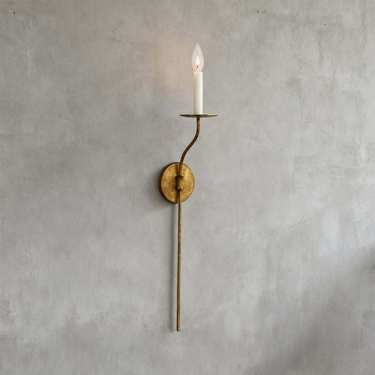 Sculptural Candelabra Sconce 29-Inch Brass or Black Metal E14 Socket Accent Fixture for Bedroom Hallway Entryway Ambient Glow Home Décor