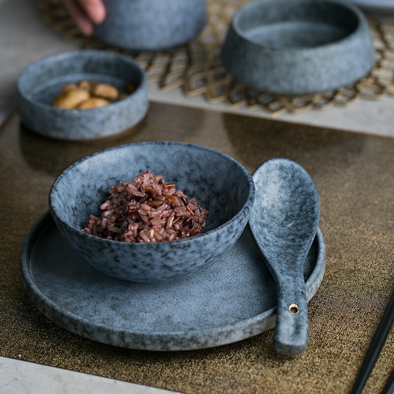 Azur Stoneware Ceramic Dinnerware – Vintage Ash Gray Design for Elegant Dining
