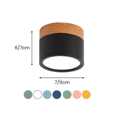Plafonnier moderne | Luminaire minimaliste en aluminium avec touche de bois | Éclairage ciblé pour intérieurs élégants
