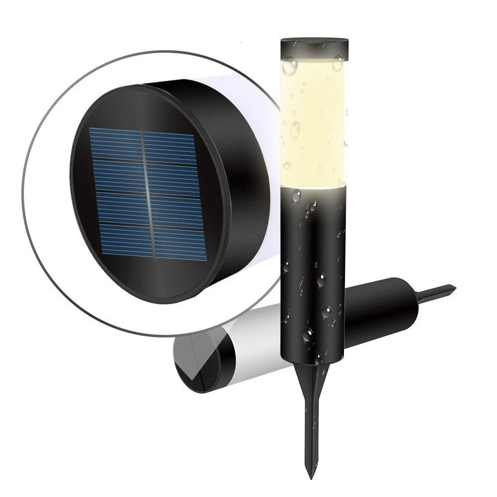 Stainless Steel Solar Lawn Stake Light Outdoor Pathway Marker with Auto Dusk Sensor Waterproof Garden Landscape Lighting for Walkway Yard