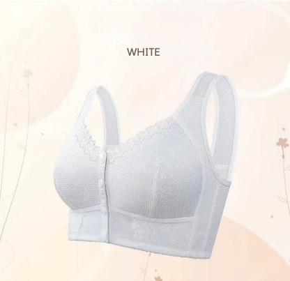 Front-Closure Wireless Bra Soft Cotton Support Women's Everyday Comfort Hook Clasp No-Underwire Plus Size Full Coverage