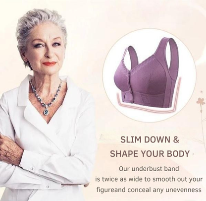 Front-Closure Wireless Bra Soft Cotton Support Women's Everyday Comfort Hook Clasp No-Underwire Plus Size Full Coverage
